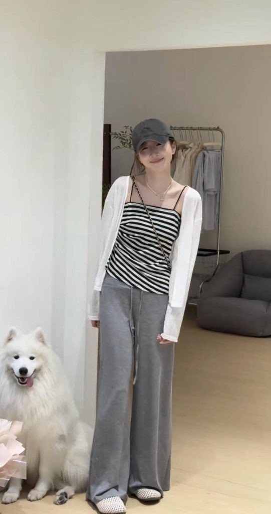 Summer Korean Style Casual Two-Piece Set with Top and Pants