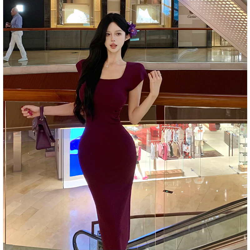2026 Spring Summer New Gothenburg Romantic French Purple Temperament Dress Slim Hip Dress Slimming Sexy Midi Dress